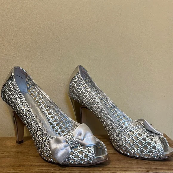 Y2K Nina silver mesh heels - Picture 1 of 10